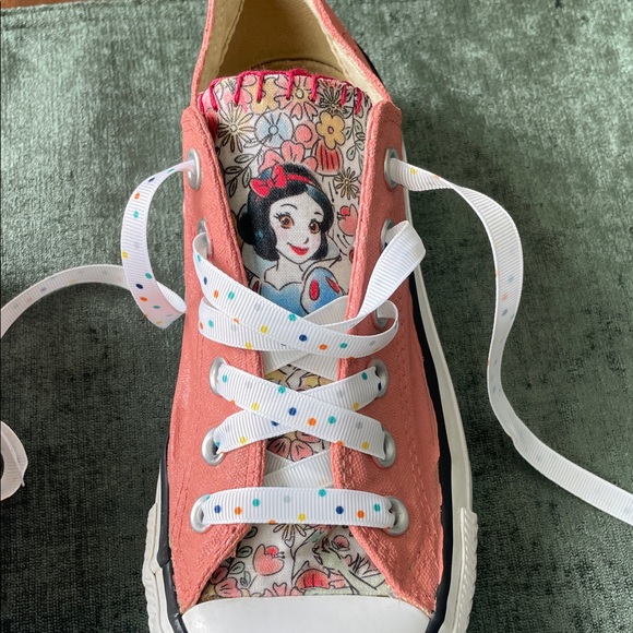 Coral Pink ConverseCustom Low-Top Disney Princess Sneakers - Picture 4 of 8